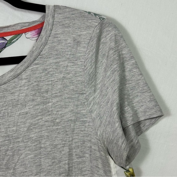 No Brand Gray and Floral Short Sleeve T-Shirt No Size - Picture 3 of 5